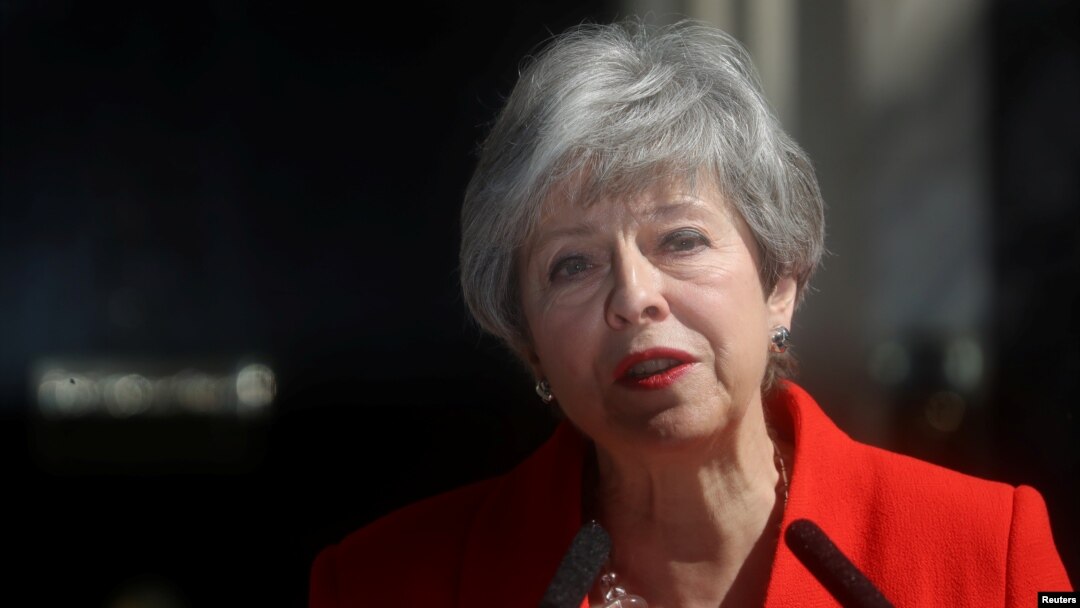 British Prime Minister Theresa May delivers a statement in London, May 24, 2019.