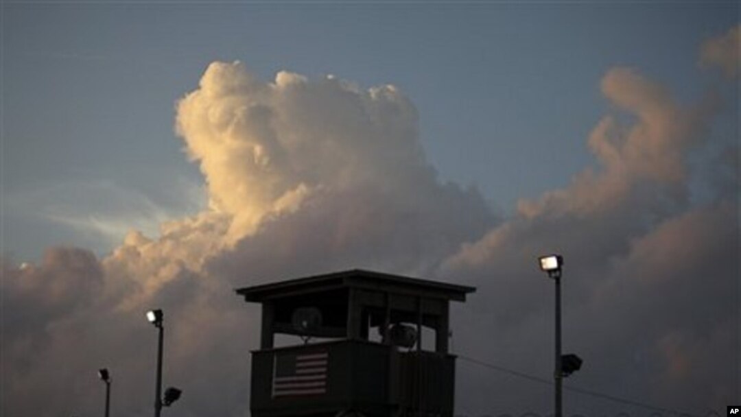 A guard tower in front of the detention facility on Guantanamo Bay US Naval Base in Cuba (File photo)