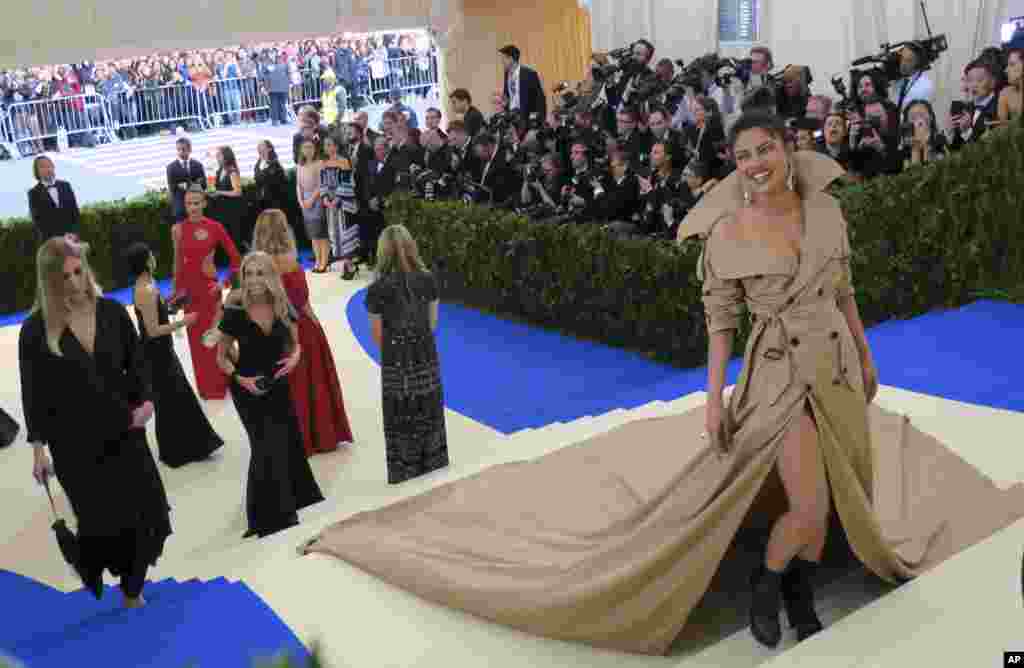 Priyanka Chopra attends The Metropolitan Museum of Art's Costume Institute benefit gala celebrating the opening of the Rei Kawakubo/Comme des Garçons: Art of the In-Between exhibition on May 1, 2017, in New York.