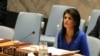 U.S. Ambassador to the United Nations Nikki Haley sits during a meeting at the United Nations Security Council on Syria at the United Nations Headquarters in New York City, NY, April 5, 2017. 