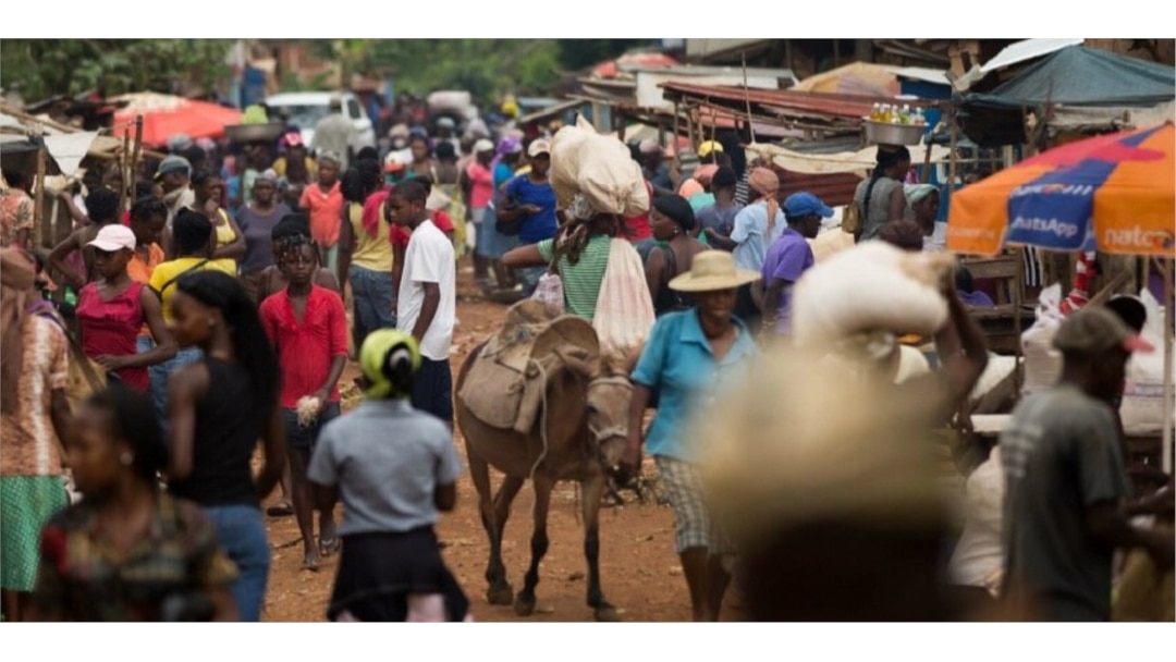 A Kore Lavi marketplace bustling with activity. (Photo: USAID)