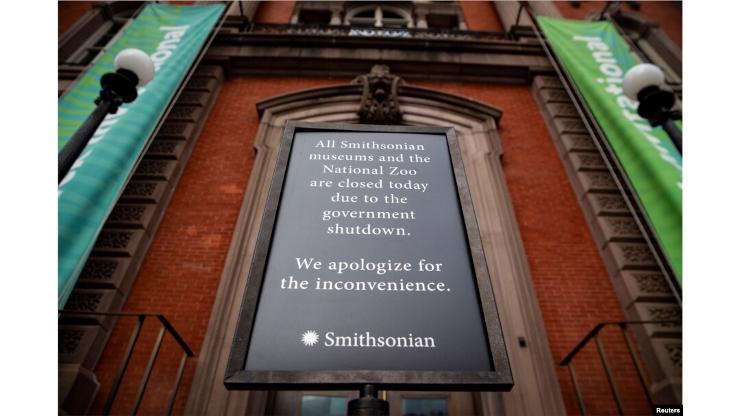 A sign outside of the Renwick Gallery stating that all Smithsonian museums are closed is seen on day 30 of a partial government shutdown, in Washington, U.S., Jan. 20, 2019.