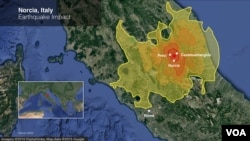An earthquake Sunday rocked the central Italy town of Norcia, with tremors felt over a wide area.