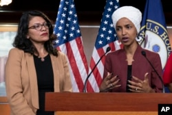 Kongress a'zolari Rashida Tolib va Ilhan Umar