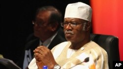 FILE - Cameroon Prime Minister Philemon Yang. Yang personally grabbed the equipment of a reporter covering him and ordered it destroyed.