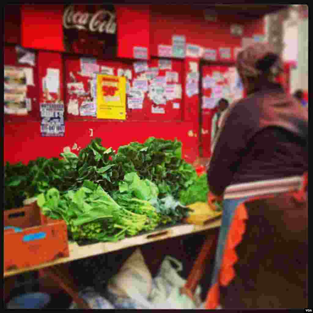 Local African greens for sale in inner-city Johannesburg.