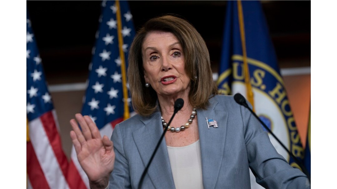 FILE - Speaker of the House Nancy Pelosi, D-Calif., meets with reporters at a news conference on Capitol Hill in Washington, May 9, 2019.