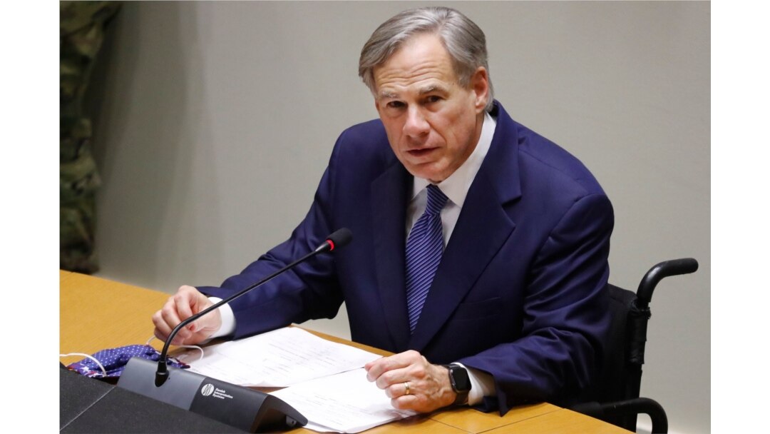 FILE - Texas Gov. Greg Abbott speaks at a news conference at city hall in Dallas, June 20, 2020.