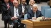 Palestinian President Mahmoud Abbas speaks during a Security Council meeting on the situation in Palestine, Feb. 20, 2018 at United Nations headquarters.