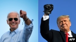 Biden (trái) và Trump.