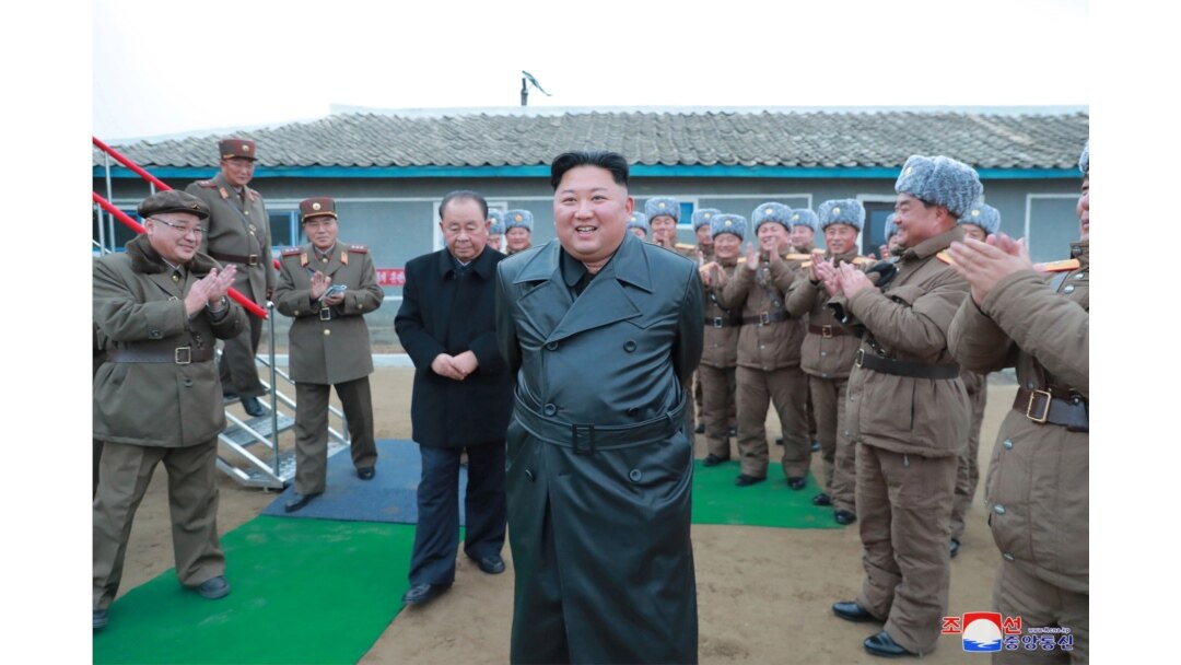 North Korean leader Kim Jong Un oversees a super-large multiple launch rocket system test in this undated picture released by North Korea's Central News Agency, Nov. 28, 2019.