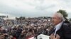 FILE - Lawmakers and supporters listen to a weekly speech by Kemal Kilicdaroglu, right, the leader of Turkey's pro-secular main opposition Republican People's Party, in Kizilcahamam, June 20, 2017. 