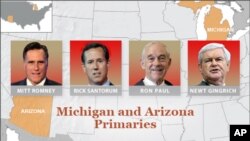 Romney, Santorum Showdown Expected in Michigan Tuesday