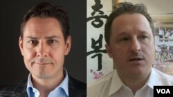 被中国拘押的加拿大人斯帕弗（Michael Spavor，右）与康明凯（Michael Kovrig)