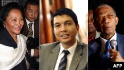 Madagascar's presidential candidates (L-R) Lalao Ravalomanana, Andry Rajoelina and Didier Ratsiraka. Madagascar's electoral court has removed the names of three presidential hopefuls, (File photo). 