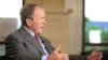 FILE - Former President George W. Bush speaks during an interview at the George W. Bush Presidential Library, in Dallas, Texas, April 18, 2018. 