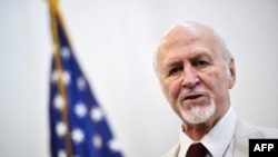 Jerome Segal speaks after being announced as the Bread and Roses Party's 2020 presidential nominee during a press conference at the National Press Club in Washington, Aug. 28, 2019. 