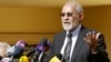 The supreme guide of Egypt's Muslim Brotherhood Mohamed Badie speaks during a news conference at the Brotherhood's main office in Cairo, Dec. 8, 2012. 