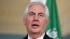 Secretary of State Rex Tillerson addresses the media after his meeting with Saudi Foreign Minister Adel Al-Jubeir at the State Department in Washington, March 23, 2017.