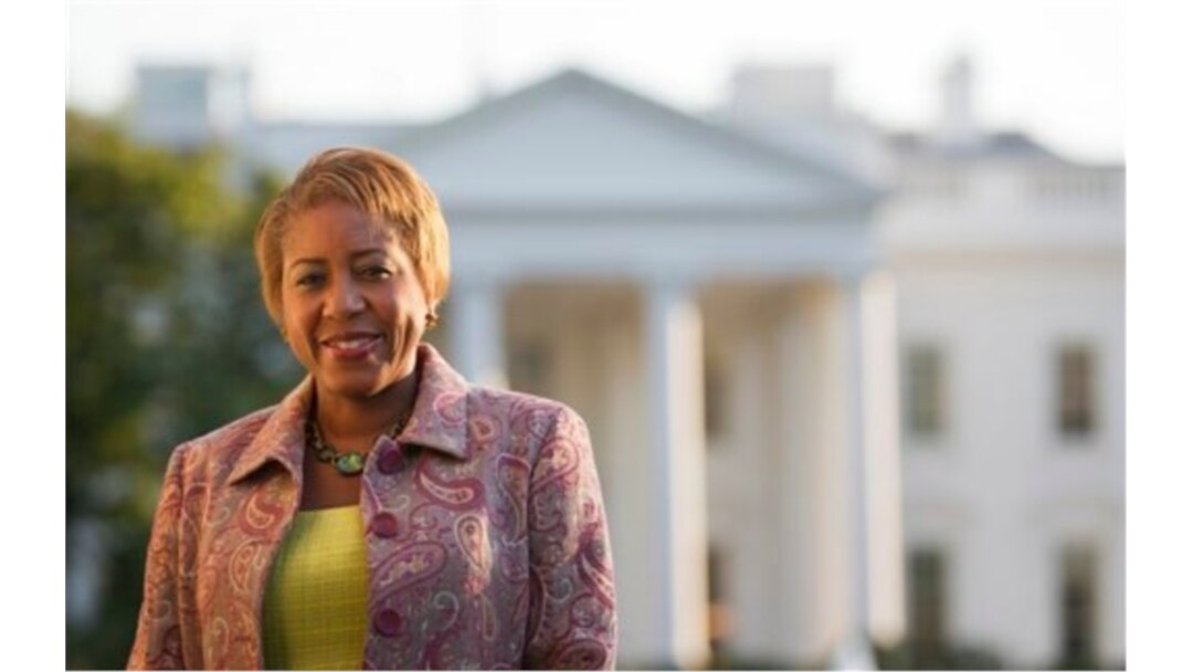 Former White House chief usher Angella Reid in Lafayette Park in front of the White House, Oct. 18, 2011, in Washington.