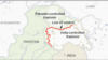 Map of the Line of control, Kashmir