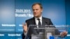 European Council President Donald Tusk speaks during a media conference at an EU summit in Brussels March 20, 2015.