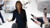 FILE - United States Ambassador to the United Nations Nikki Haley is pictured as she arrives for a lunch meeting in the Manhattan borough of New York City, March 26, 2018. 