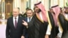 Saudiya Arabistoni valiahdi Muhammad bin Salmon AQSh Davlat kotibi Marko Rubio bilan suhbatda, Riyod, 17-fevral, 2025 