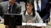 FILE - U.S. Ambassador to the United Nations Nikki Haley speaks at a U.N. Security Council meeting in New York, Dec. 8, 2017. 