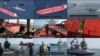 These images from footage broadcast by Iranian state TV Nov. 3, 2021, and captured days earlier reportedly shows Iran's Revolutionary Guards forces capturing a tanker in the Sea of Oman, then thwarting an alleged attempt by the U.S. Navy to seize a vessel carrying Iranian oil. 