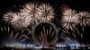 FILE - Fireworks light up the sky over the London Eye in central London on Jan. 1, 2024. Organizers watched poor weather conditions that threaten to cancel the event on Dec. 31, 2024.