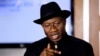 FILE - Nigerian President Goodluck Jonathan speaks to the media on the situation in Chibok.
